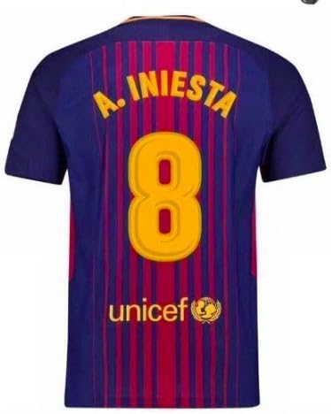 Amazon イニエスタ サッカーユニフォーム 18モデル Fcバルセロナ ホーム 半袖 上下セット 背番号8 レプリカ 子供用 ジュニア Brugge オリジナルセット商品 ホーム18 S ユニフォーム