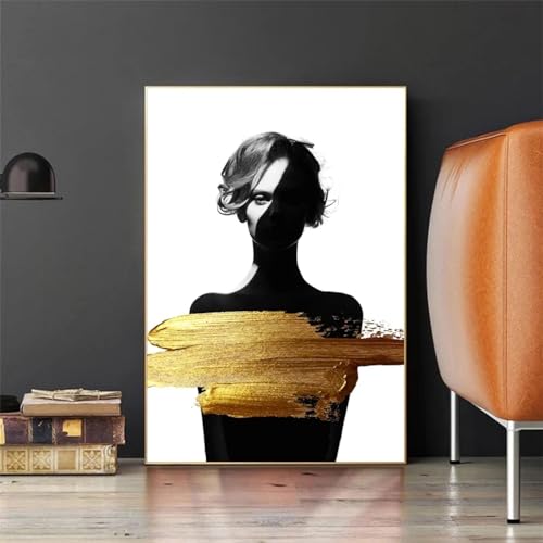Grande toile femme nordique 60x80cm pour habiller un mur vide de salon