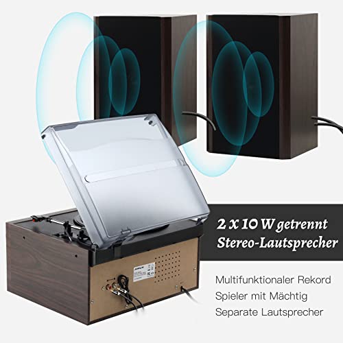 Jorlai Platine Tout-en-Un avec Haut-Parleur stéréo Externe, Lecteur de Disque Bluetooth 3 Vitesses avec Lecture CD/Cassette, Radio AM/FM, Codage USB/SD, entrée Aux-in/RCA Line-Out - Les Beatles, Paul McCartney, John Lennon, RIngo Starr, George Harrison Jorlai Platine Tout-en-Un avec Haut-Parleur stéréo Externe, Lecteur de Disque Bluetooth 3 Vitesses avec Lecture CD/Cassette, Radio AM/FM, Codage USB/SD, entrée Aux-in/RCA Line-Out – Image 5