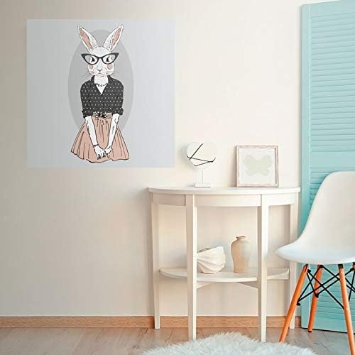 Walls By Me - Peel and Stick Poster Print White and Grey Hipster Wall Art 0307-12in x 12in (31x31cm) -, Repositionable and Removable - Unframed