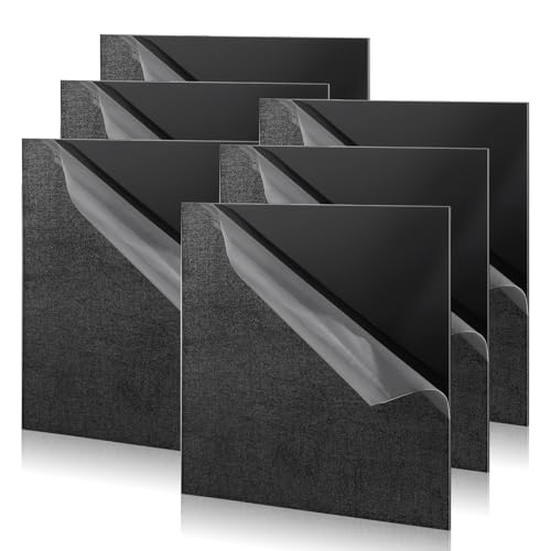 DBREAKS 6 Stück Schwarz Acrylglas Platte, 150x150x2mm Acrylplatten, Acrylglasplatten Acrylscheiben mit Schutzfolie, Laserschneidbar Acryl Kunststoffplatte für Schilder, DIY, Display, Malerei