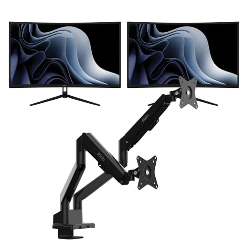 Image of Pixio Two PXC279WAVE 27 inch 300Hz Refresh Rate FHD 1080p Resolution 1650R Curve Fast VA Panel 1ms GTG Response Time HDR Curved Gaming Monitor and PS1D Wave Black Dual Monitor Arm