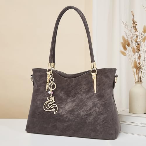 Image of FOXLOVER Soft Genuine Leather Medium Purses for Women Tote Bag Handbags with Top-handles Shoulder Satchel Purse