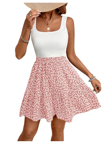 SOLY HUX Woen's Plus Size Cut Out Cai Dress Sleeveless Sundress High