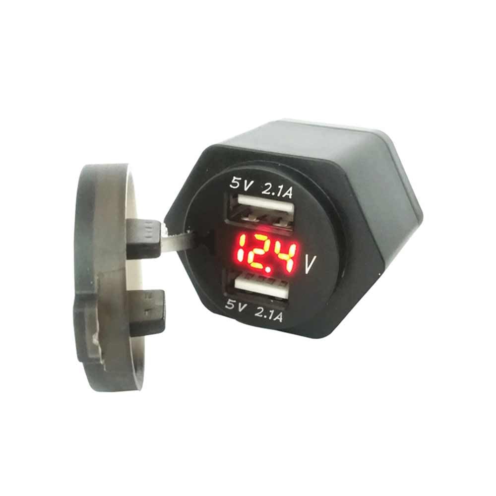 Dual USB Car Charger 4.2A with Voltage Display Charger for Marine Truck Motorcycle Car etc