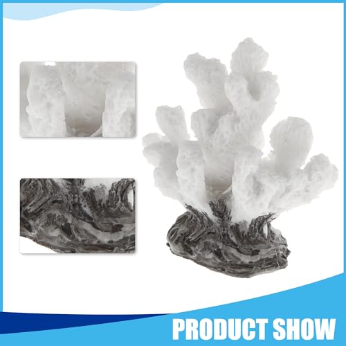 Image of Colorful Coral Reef Decor, Mini Faux Coral Decor for Aquarium Decorations, 1.77x1.85inch (White)