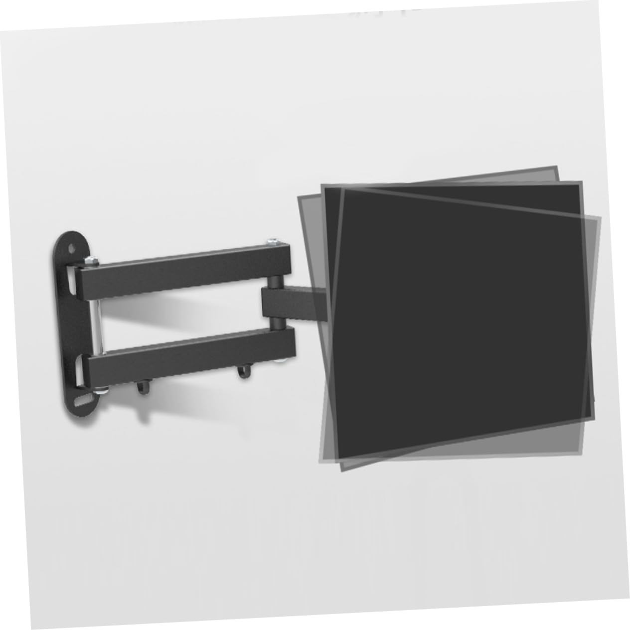 Staffa Tv da Parete Regolabile per Schermi 14-37 Pollici, Nero | Acciaio Laminato a Freddo, Portata 15kg, Design Pieghevole Girevole, Montaggio a Parete