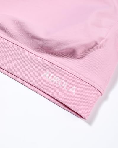 Image of AUROLA Influence Women Crop Top Short Sleeve Compression Workout T-Shirt | Raglan Short Sleeve Crop Top, High-Stretch Seamless Knit, Stay-Put Ribbed Underband, Soft Breathable Comfort