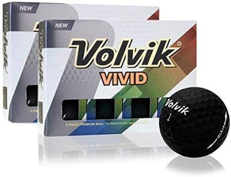 Volvik Vivid Matte Black Golf Balls - Double Dozen