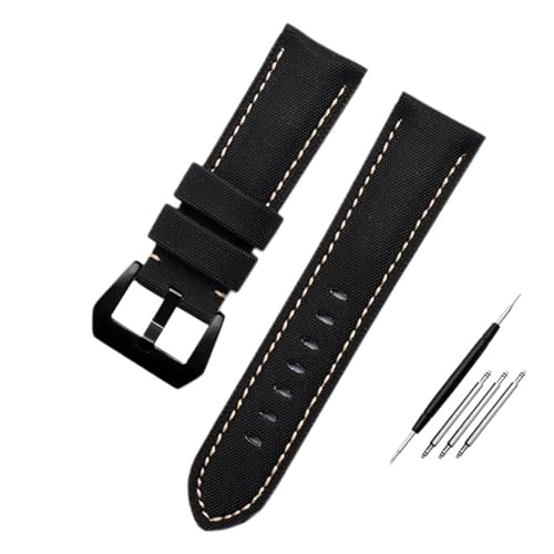 [��ɂ���] �p�l���C PAM1661 441 �E�H�b�` GT2 Magic2 BELL ROSS 22/24/26MM �u���[�u���b�N �E�H�b�`�X�g���b�v �o���h �u���X���b�g�ƌ݊����̂���i�C�����J�[�{���t�@�C�o�[�E�H�b�`�o���h(Black-white