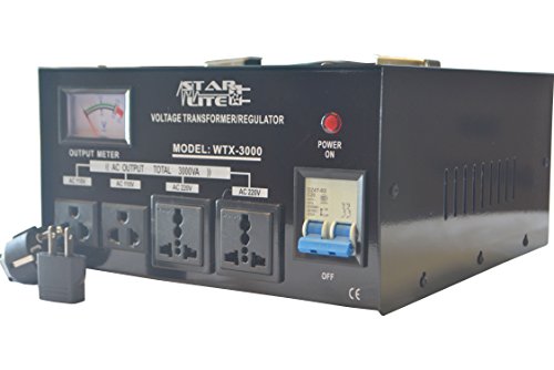 Starlite 3000 Watt Step Up/Down Voltage Converter Transformer Wtx-3000, 5 Year Warranty, Fuse Protection And Automatic Voltage Regulator - - 110 To 220 V Or 220 To 110 V 110/120/220/240V #TOP3