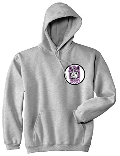 Kings of ny cute alpaca face circle chest pullover hoodie hoody m…