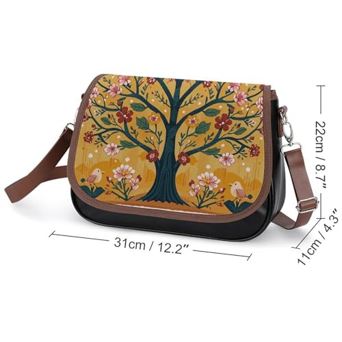 Leather Crossbody Bag for Women Dog Paw Pattern Detachable Strap Handbags Travel Purse Shoulder Bag for Daily Use2