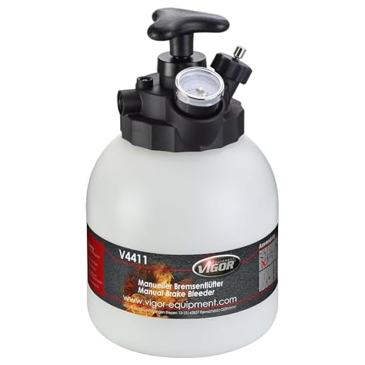 ViGOR Bremsentlüfter Satz V4411 I Betriebsdruck: max 1,4 bar, Manometer-Bereich: 0 - 2 bar, 3 Liter Tank I Entlüften von Brems- und Kupplungssystemen mit integriertem Druckablassventil
