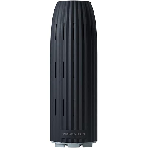 AromaTech Ambience Scent Diffuser for Essential Oil Blends & Fragrances – Waterless Scent Machine w/Bluetooth for Home, Bathroom Boutiques, Hotel, Spa – Charcoal