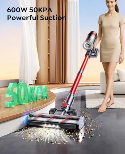 Cordless vacuum cleaner in use cleaning a car seat