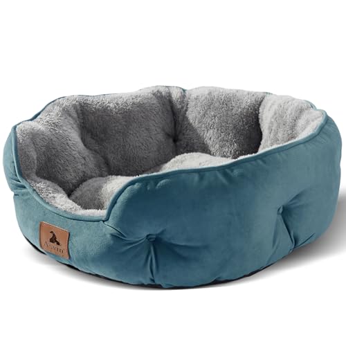 Asvin, Cuccia per interni per cani di taglia media, gatti, cuccioli e gattini, extra morbida e lavabile in lavatrice, con fondo in tessuto Oxford antiscivolo e impermeabile, verde acqua, 63,5 cm
