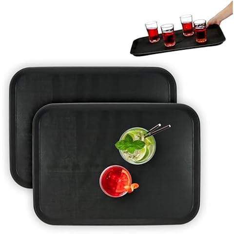 Relaxdays Lot de 2 Plateaux Antidérapants Cover