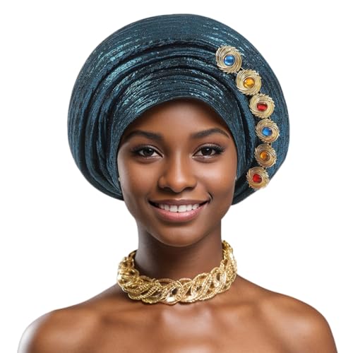 [JUNENTER] �O���b�^�[�A�t���J���C���X�g�[���^�[�o���L���b�v�i�C�W�F���A���� Gele �w�b�h���b�v�����̃E�F�f�B���O�p�[�e�B�[ Headtie �{���l�b�g