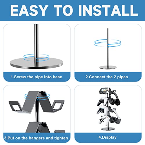 image for Karanava Controller Holder 4 Tier,Headphone Stand - Adjustable Control