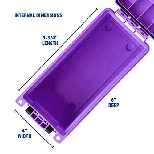 Image of Sheffield 12632 Ammo Storage Box, Stackable .30 Cal Field Boxes, Water and Dust Resistant, Lockable Storage Box with Handle, Secures Hunting Gear, Supplies, & Bullets, Made in USA, Purple(Pack of 6)