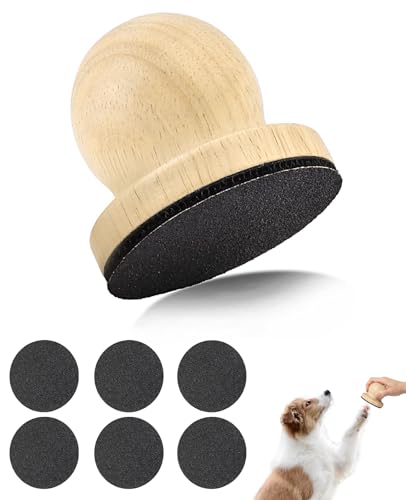 PASDUCHAS Wooden Dog Nail File, Dog Scratch Board for Nails with 6 Pcs Replaceable Sandpape