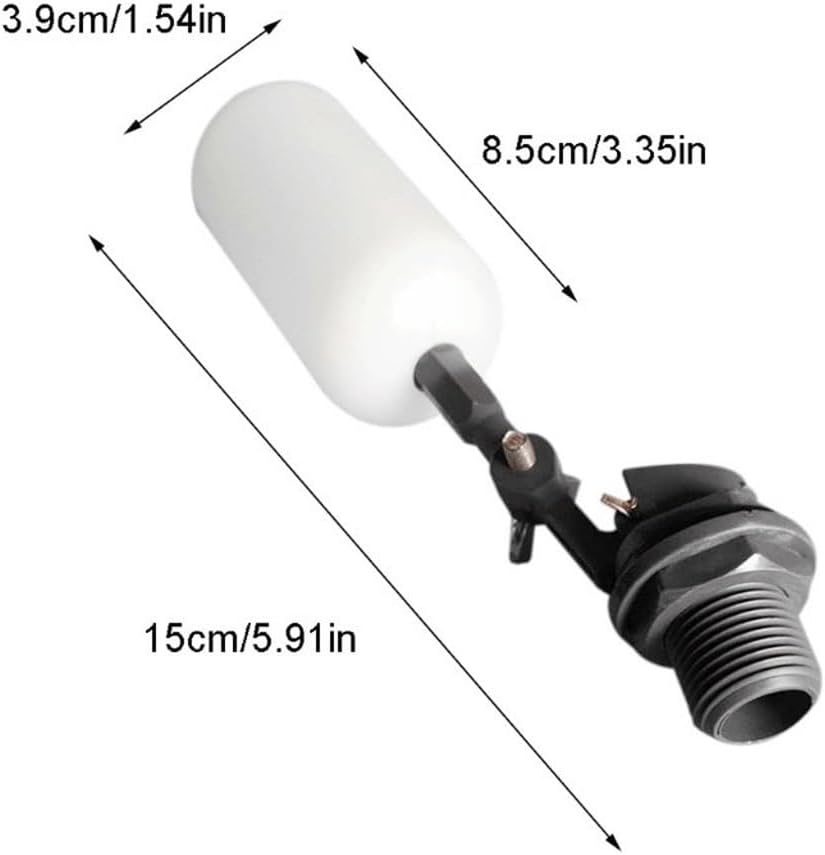 4pcs 1/2inch Automatic Fill Float Ball Valve for Humidifier Tank, Adjustable Arm Water Level Control for Aquariums