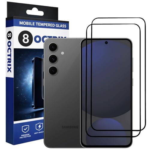 Image of Military-Grade Tempered Glass Screen Protector Compatible for Samsung Galaxy S24 FE / A36 / A56 / M56 with Edge to Edge Coverage - Case Friendly, Free Installation Kit (Pack Of 2)