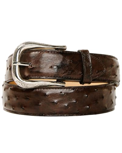 Men's 1978&Trade; Exotic Full-Quill Ostrich Belt - BXAHO24BT2-DKBN 36