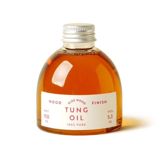 Pure Tung Oil - Premium Natural Wood Sealer for Beautiful Wood finishes & Traditional Woodwork | Waterproof Food-Safe - Interior Furniture Outdoor 250ml 500ml (Clear 150ml)