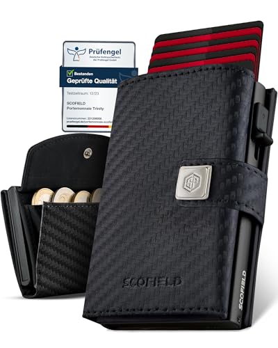 SF SCOFIELD Geldbörse Herren | Portmonee Herren für 11-12 Karten | Geldbeutel RFID Schutz | Portemonnaie | Wallets for Men | Smart Wallet | Kreditkartenetui | Slim Wallet | Kartenetui Klein