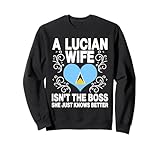 divertente lucian moglie dicendo st. lucia sposo lucian donne felpa