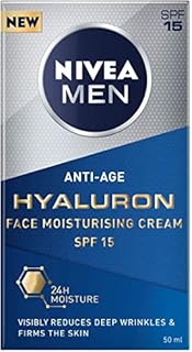 NIVEA MEN Hyaluron Face Cream (50ml), Anti Wrinkle Face Cream Reduces Deep Wrinkles, Men's Anti Ageing Face Cream, Anti Wrinkle Cream Strengthens Skin Elasticity