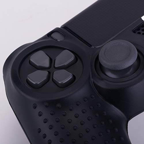 Yorha Studded Dots Silicone Rubber Gel Customizing Cover For Sony Ps4/Slim/Pro Dualshock 4 Controller X 1(Black&White) With Pro Thumb Grips X 8 #TOP4