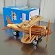 TOPPERFUN Flugspielzeug Vintage Flugzeugmodell, 18cm großes Flugzeugmodell aus Holz, handgefertigtes Segelflugzeugmodell, Doppeldecker Segelflugzeug Dekoration, Schreibtisch Büro Heimdekor