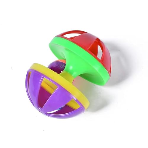 Brinquedos Pet Bolinha Bipartida com Sino Para Gatos Plastico 9.5cm
