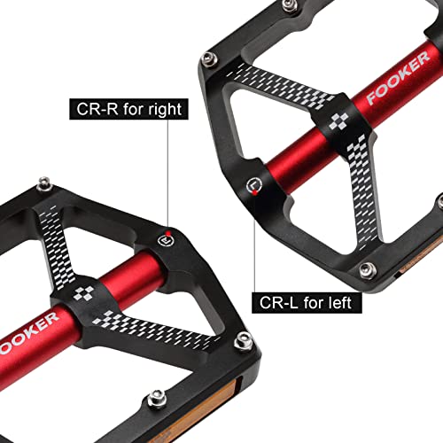Fooker Mountain Bike Pedals Mtb Pedals,Bicycle Pedals With Reflectors,Non-Slip Lightweight Aluminum Alloy Bicycle Pedals 3 Sealed Bearings 9/16” Bicycle Platform Pedals For Road Bmx Mtb #TOP6