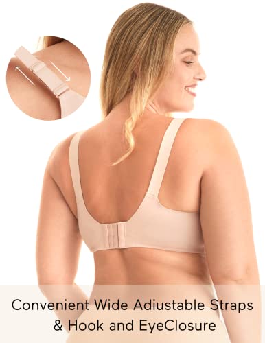 Momcozy Wireless Seamless Bra For Women Ultra Comfort Support Bra Adjustable Smoothing Invisible Bralette Nude #TOP3