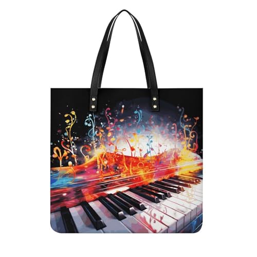 Sac à main clavier de piano pour femme, élégant cabas souple idéal pour le travail et les voyages