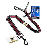 Hundefreund Hundegurt fürs Auto - Verstellbarer Sicherheitsgurt für Große und Mittelgroße Hunde mit Ruckdämpfer – Extra Sicherer Anschnallgurt für alle Autotypen (Rot)