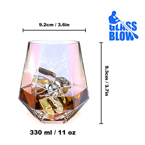 Amesser Whiskey Glasses 11 Oz Old Fashioned Whiskey Glasses Set Of 2, Crystal Whisky Tumbler Scotch Glasses,Bourbon Glass For Drinking Liquor, Irish, Vodka, Cognac,Wine Gift For Men Women At Home Bar #TOP1