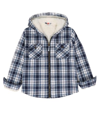 Image of ZENTHACE Boys Sherpa Fleece Lined Flannel Jacket