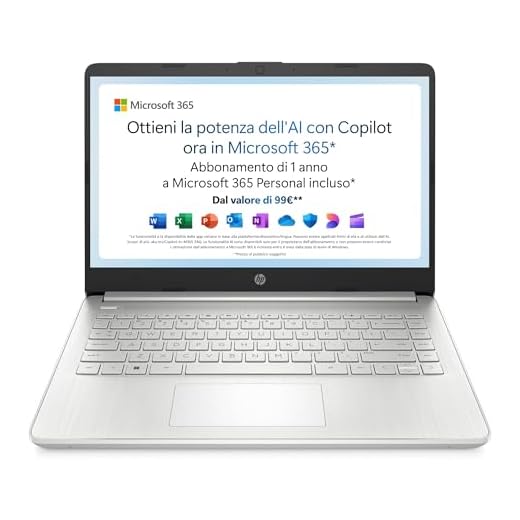 HP Laptop 14s-dq3000sl, Intel Celeron N4500, RAM4GB DDR4, SSD 128GB, Scheda Intel UHD, Display 14” FHD, SVA, Antiriflesso, Wi-Fi, Bluetooth 4.2, Win11S, Microsoft 365 Personal 12 mesi incluso, Argento