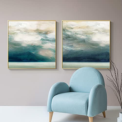 Affiche et impressions mur pour salon moderne style nordique toile peinture paysage brume 70x70cm