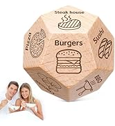 Food Dice for Her Him Couples Gift Ideas Food Decision Dice Games Christmas Birthday Valentines D...