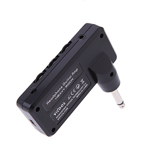 KKmoon Vitoos Plugue De Guitarra Elétrica Mini Amplificador De Auscultadores Amplificador De Rock Pe