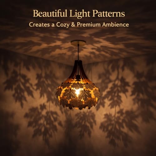 Image of Wood Pinecone Pendant lamp, Wooden Ceiling lamp, Wooden Hanging lamp handicrafted Home decore Chandelier Light (Maple)