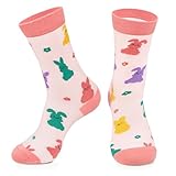 Jztfrie Easter Socks Funny Bunny Sock for Women Spring Novelty Socks Easter Decor Gifts for Women Men Adult