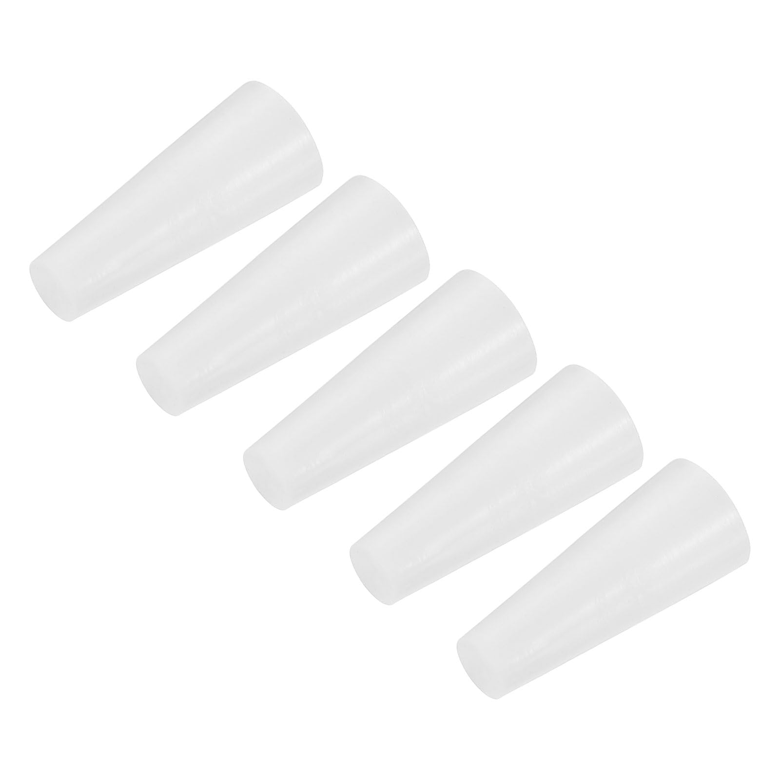 sourcing map Silicone Caoutchouc Conique Bouchon 6mm à 11mm Solide Blanc pour Poudre Revêtement, Peinture, Anodisation, Placage, Sablage, Laboratoire Utilisation 60 Pièces