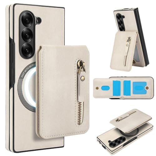 Étui en cuir amovible Galaxy Z Fold 3 avec support antichoc